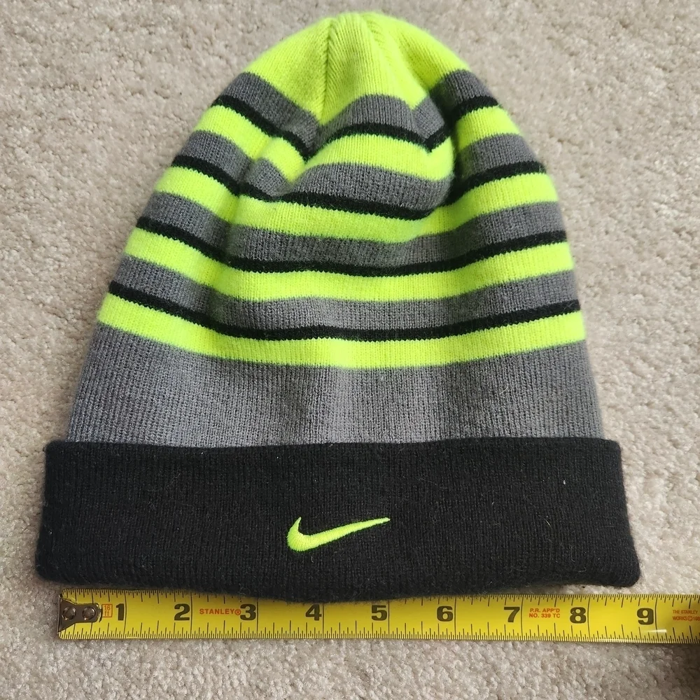 Nike Camo and Striped Beanie Winter Hat Set. Kids
